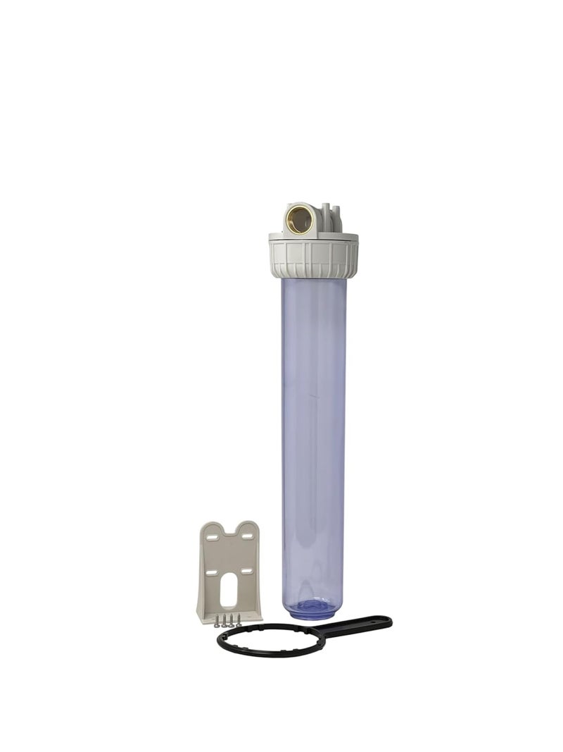 LUISE Super Big 20 Filter Housing 1" Inlet Brass Ports (20"x2.5") Made of Non-Toxic Plastic Material with Wrench and Bracket (L503.2050). - Image 1